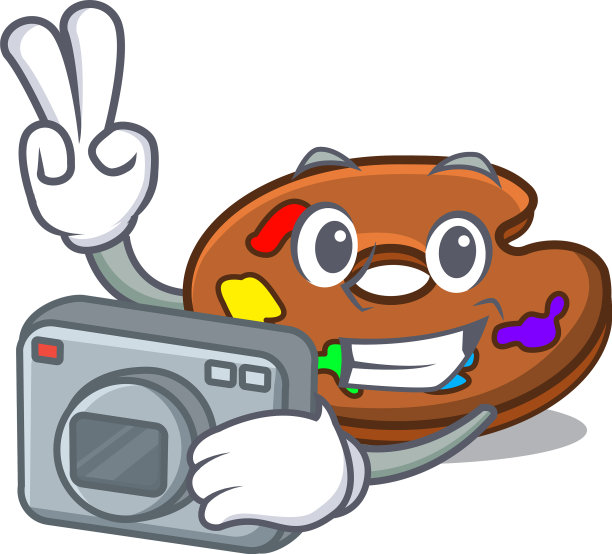 摄影师调色板吉祥物卡通风格图片下载