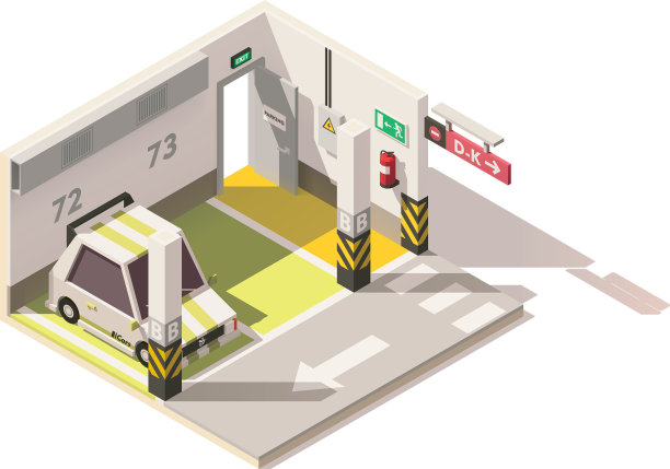 等距低聚地下停车场图片下载