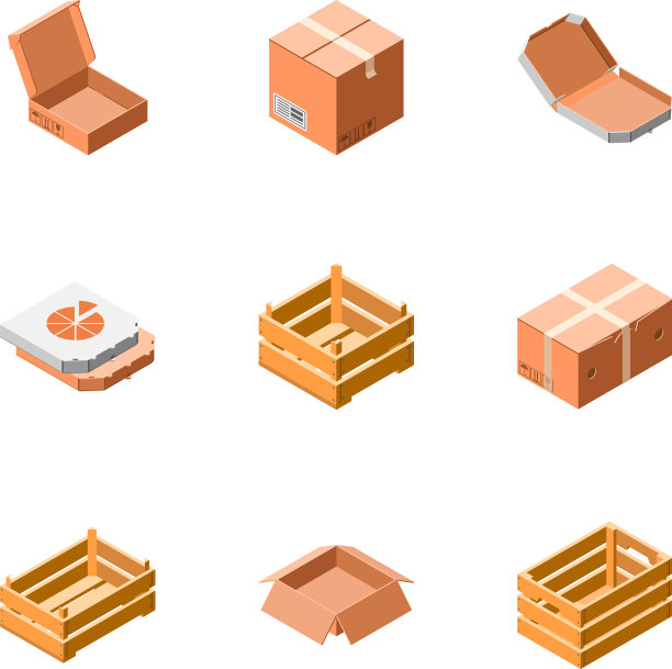送货包装箱图标设置等距样式图片下载