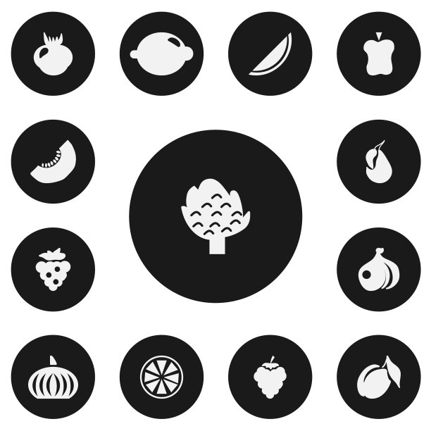 一组13可编辑的浆果图标包括符号图片下载