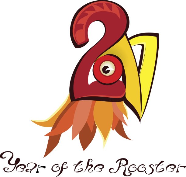 美丽的五彩缤纷的多边形公鸡图片下载