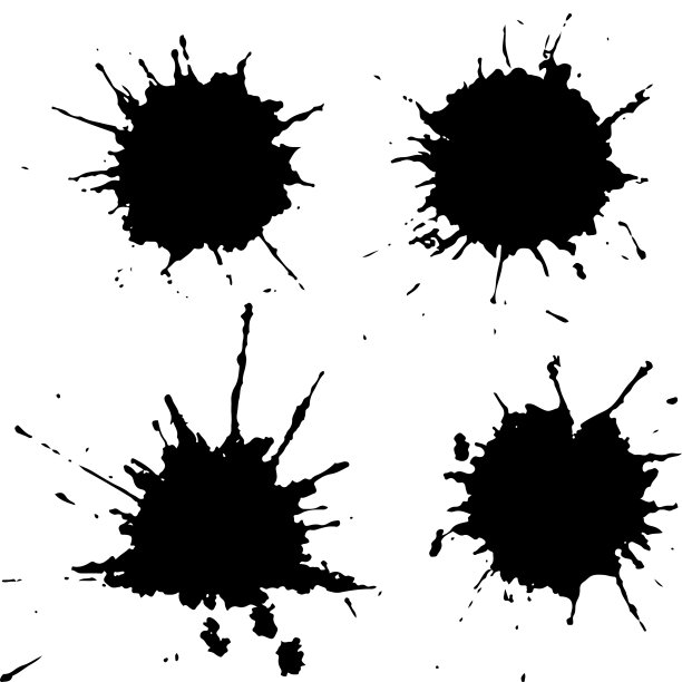 黑墨颜料斑点斑驳纹理孤立图片下载