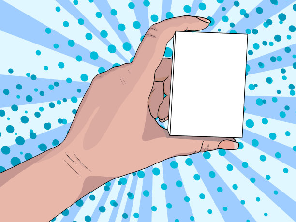 波普艺术背景蓝色的阳光照射着一个女人的手图片下载