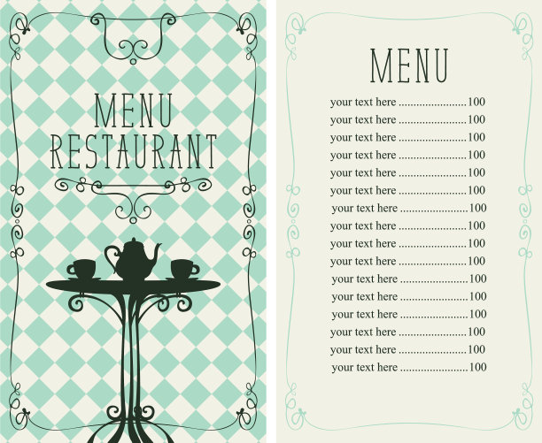 餐厅菜单，价格表和服务餐桌图片下载