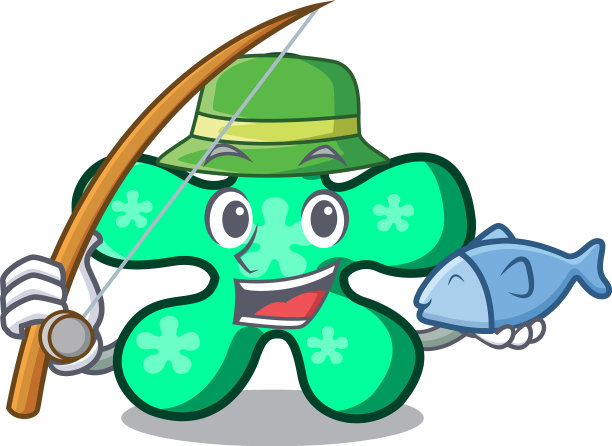 钓鱼自由形式的吉祥物卡通图片下载