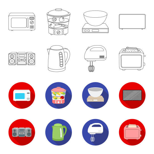 电水壶音乐中心搅拌机烤面包机图片下载