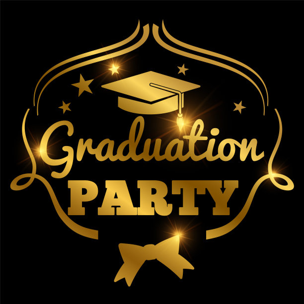 金光闪闪的毕业晚会横幅背景图片下载