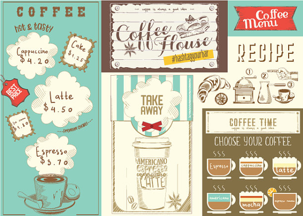 咖啡菜单垫布图片下载