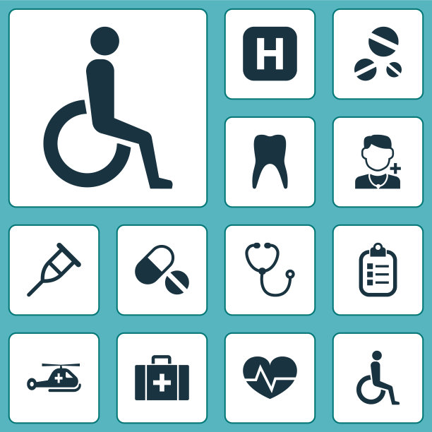 药物图标集合的标志丸跳动图片下载