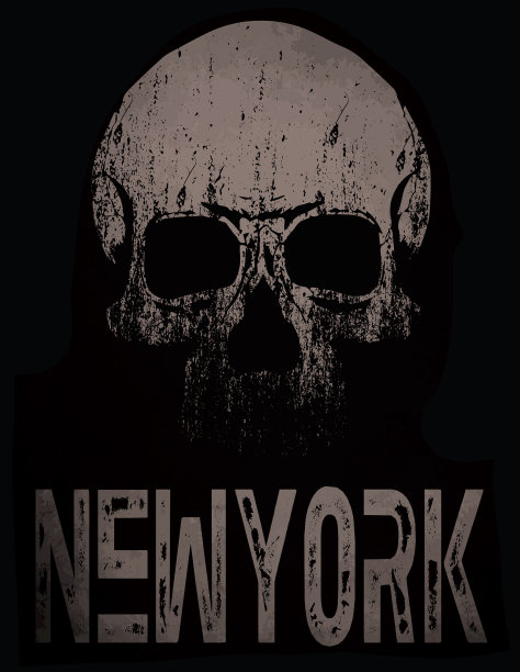 骷髅t恤图形设计图片下载