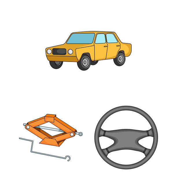 汽车汽车卡通图标集合图片下载