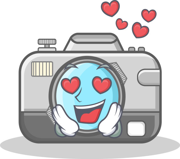 在爱情照片相机人物卡通图片下载