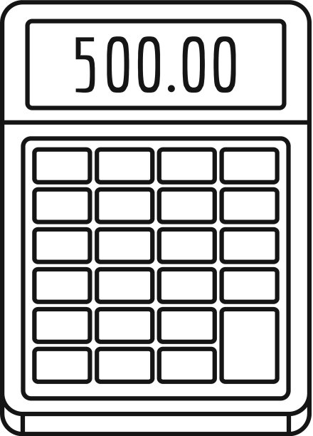 财务计算器图标轮廓风格图片下载