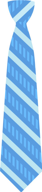 蓝色条纹领带图标平坦风格图片下载