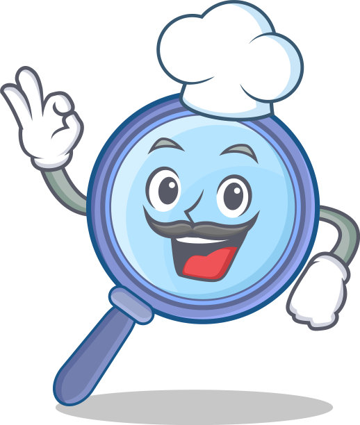 厨师放大镜人物卡通图片下载