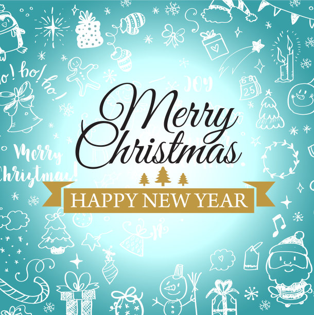 圣诞贺卡与涂鸦大套图片下载