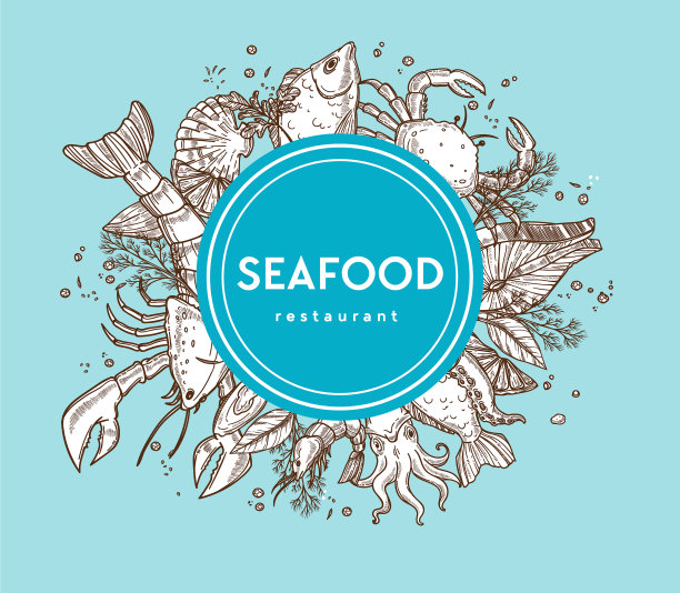 海鲜餐厅宣传画横幅图片下载