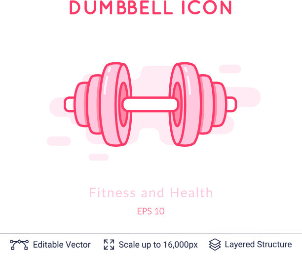 哑铃图标孤立在白色图片下载