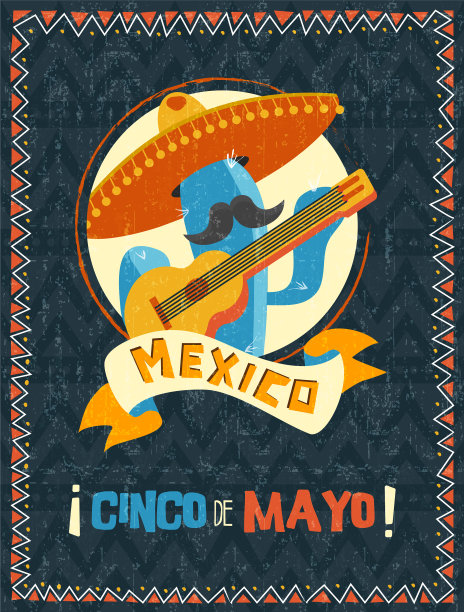 cinco de mayo 墨西哥墨西哥流浪仙人掌海报图片下载