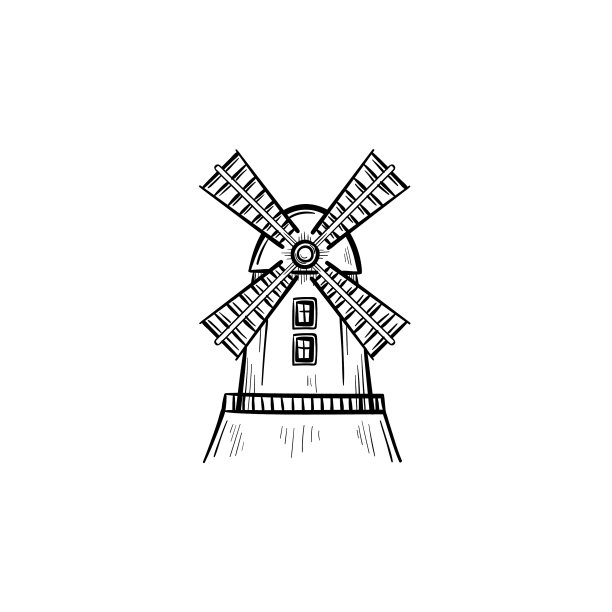 风车手绘草图图标图片下载