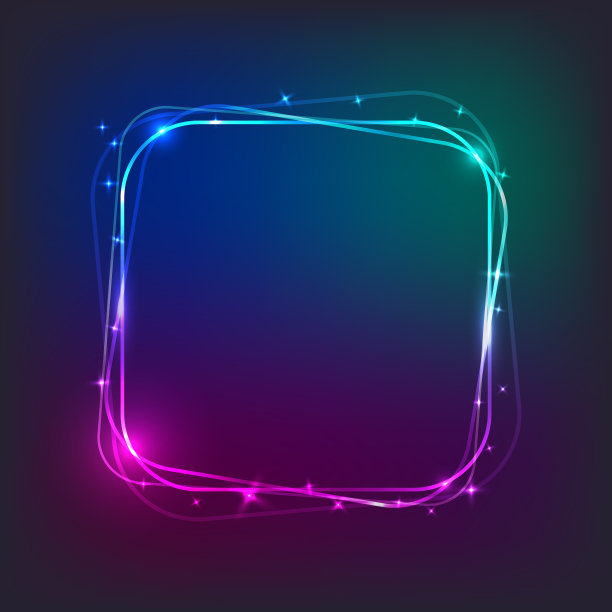 方形霓虹灯横幅与自由空间的文本图片下载