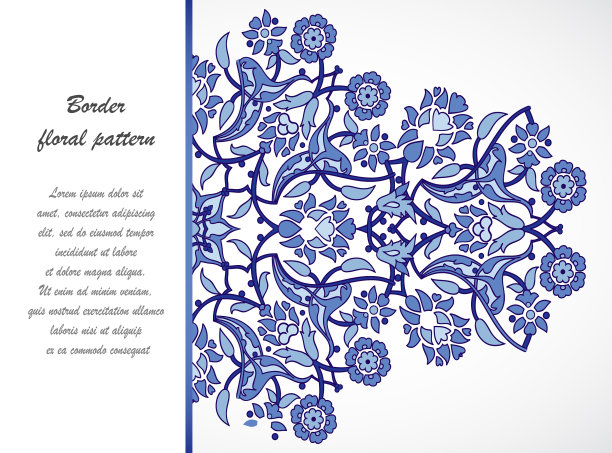 阿拉伯式复古华丽的边框优雅的花图片下载