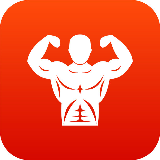 运动员躯干图标数字红色图片下载