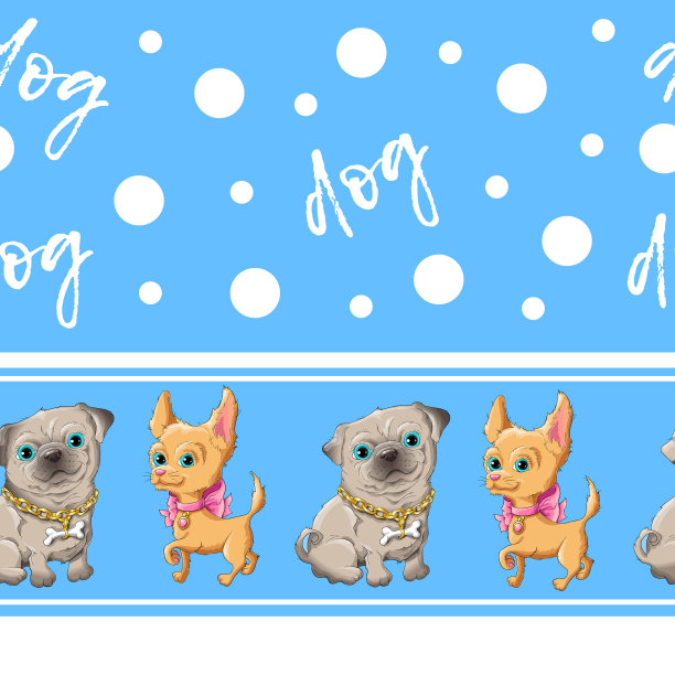 无缝图案的孩子可爱的狗图片下载