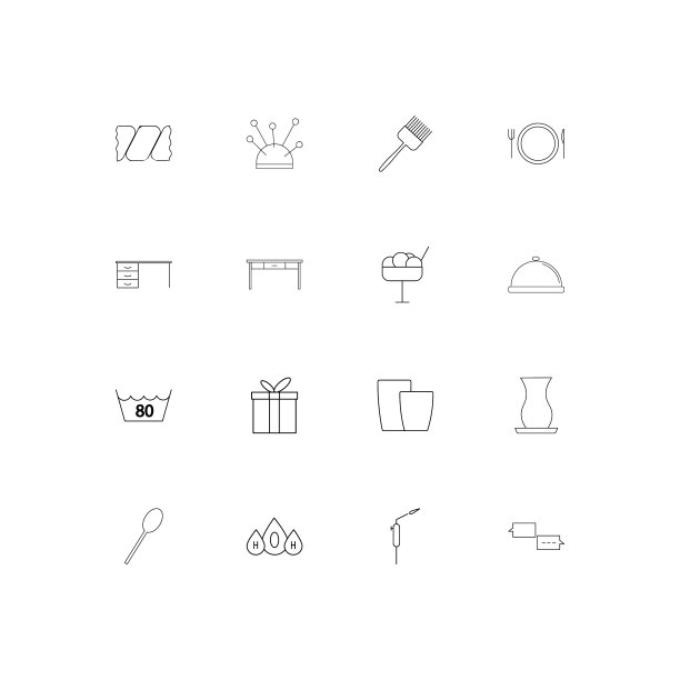 家电线形薄图标设置轮廓图片下载