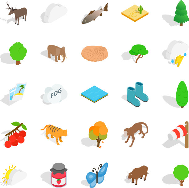 动物世界图标设置等距样式图片下载