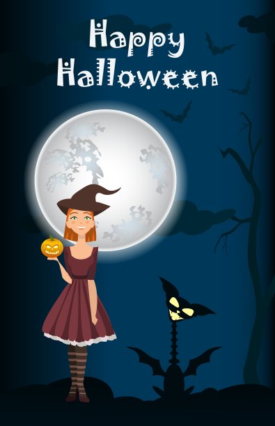 年轻快乐迷人的女巫图片下载