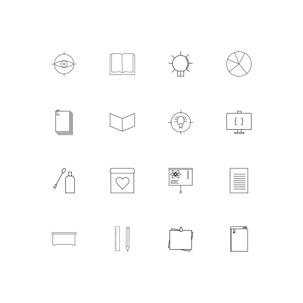 业务和办公室线性瘦图标集图片下载