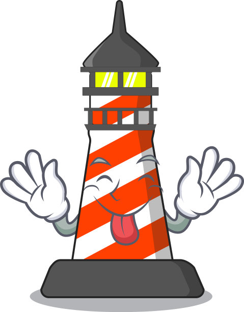 舌头伸出经典卡通红色灯塔图片下载