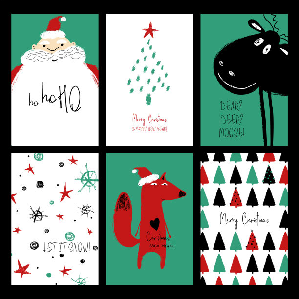 一套有趣的圣诞卡图片下载