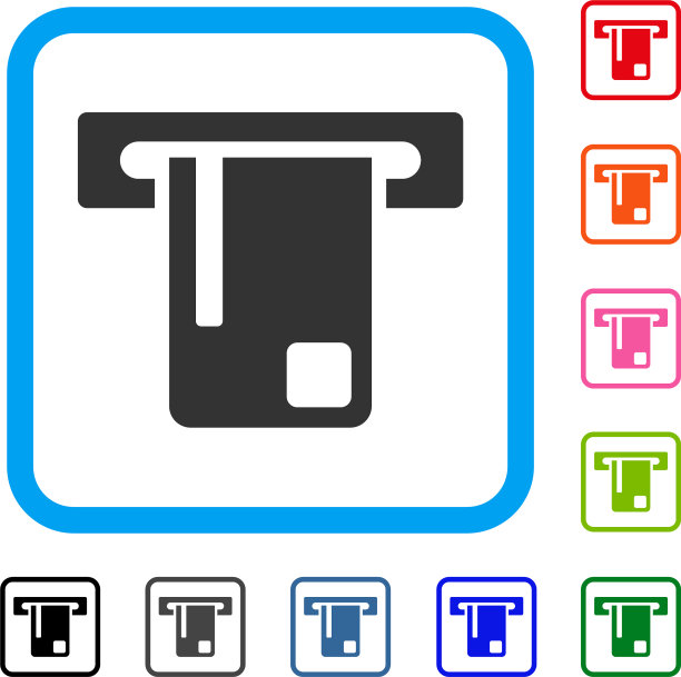 银行自动柜员机框架图标图片下载
