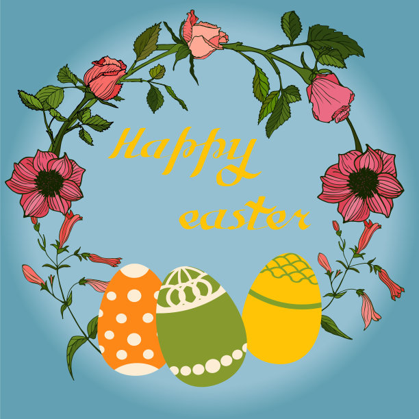 带蛋花的复活节图片下载
