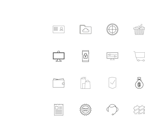 业务线性瘦图标集概述简单图片下载