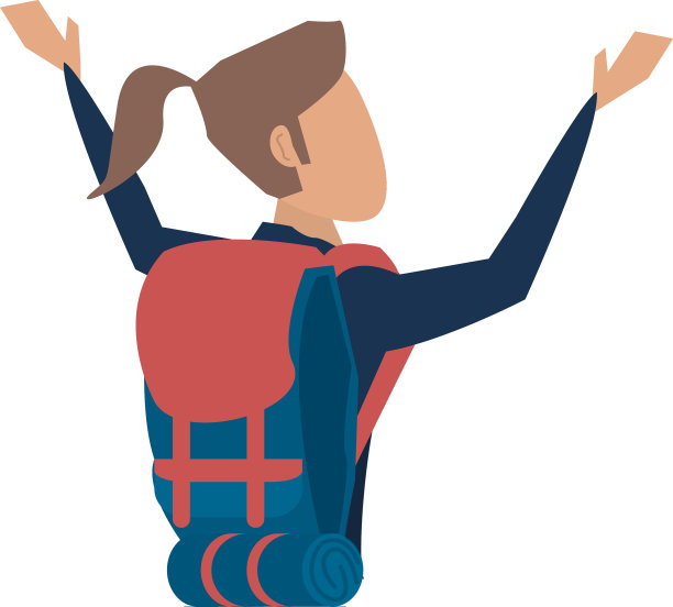 女游客与背包头像形象图片下载