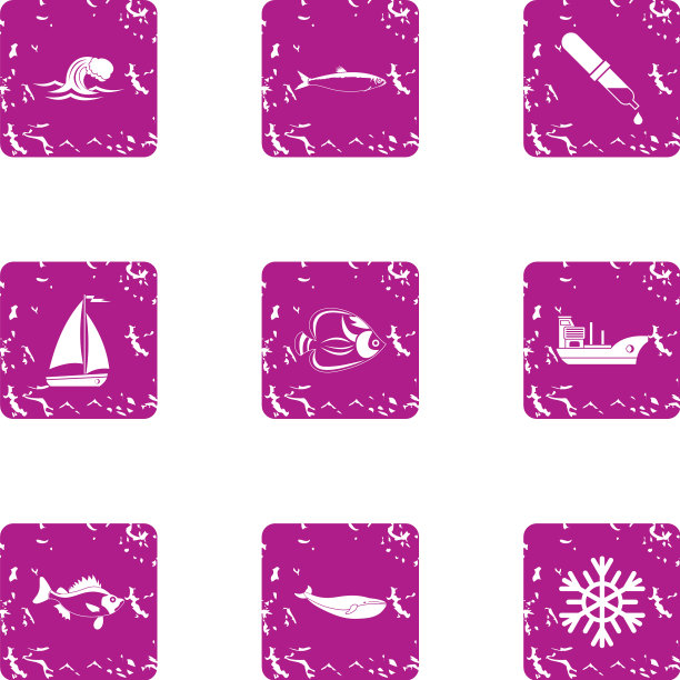 活诱饵图标设置垃圾摇滚风格图片下载