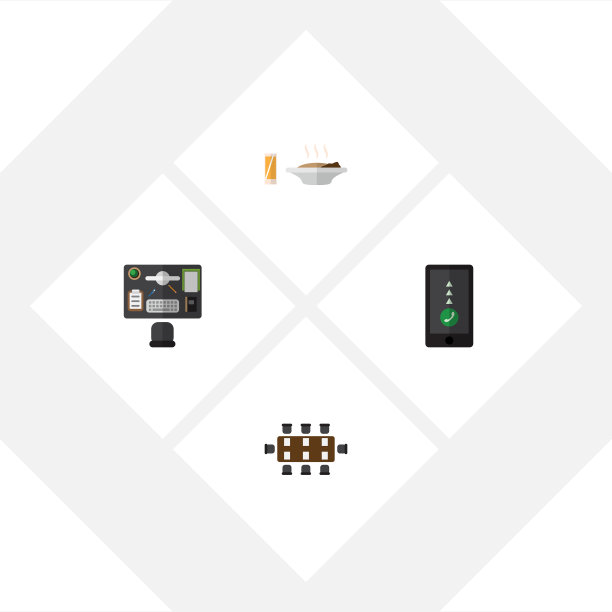 平面图标一天一套午餐会议室图片下载