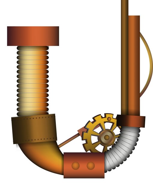 蒸汽朋克字母孤立在白色图片下载