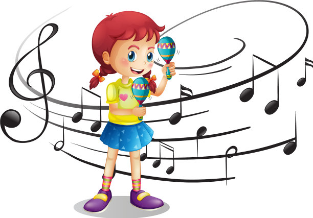 小女孩在摇沙球图片下载