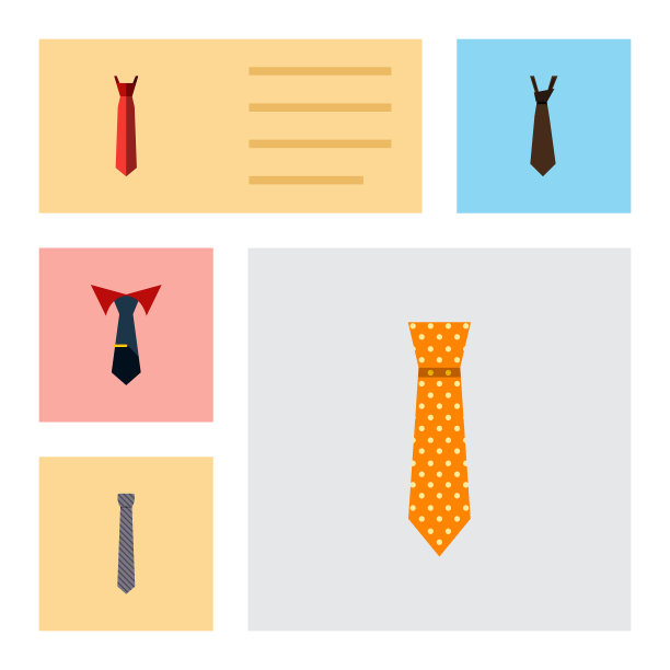 平图标领带套风格领带裁剪和图片下载