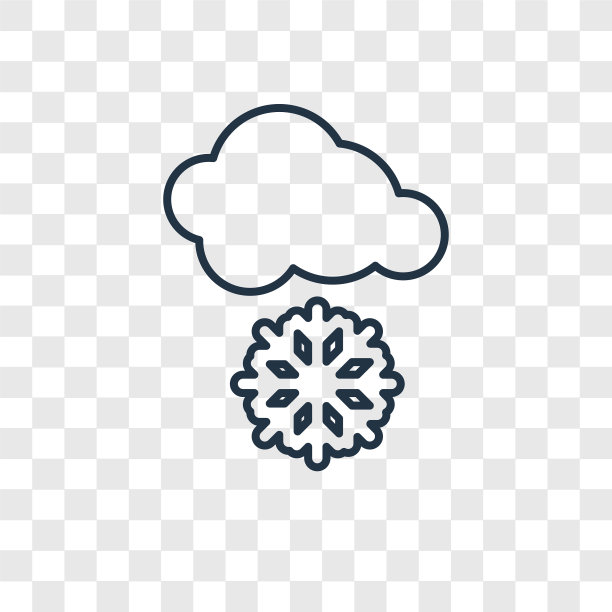 下雪概念线性图标图片下载
