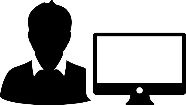 网络图标男性用户用电脑图片下载