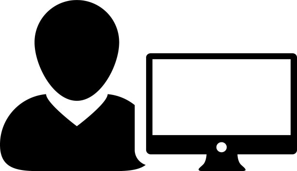 员工图标男性用户用电脑显示器图片下载