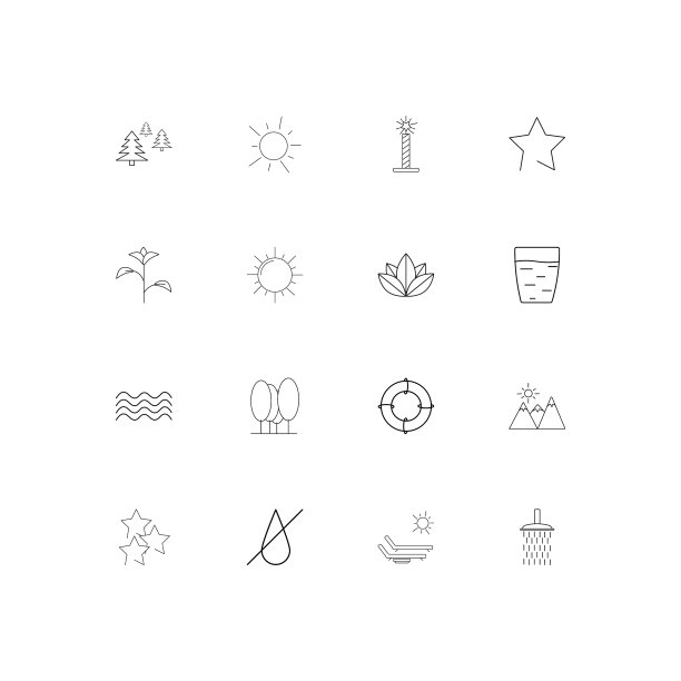 自然线性薄图标设置概述简单的图标图片下载