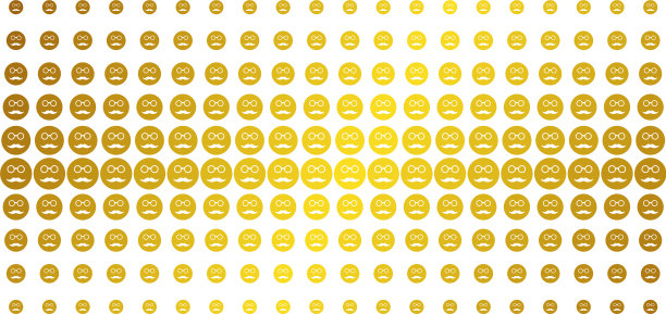 养老金笑脸金半色调网格图片下载