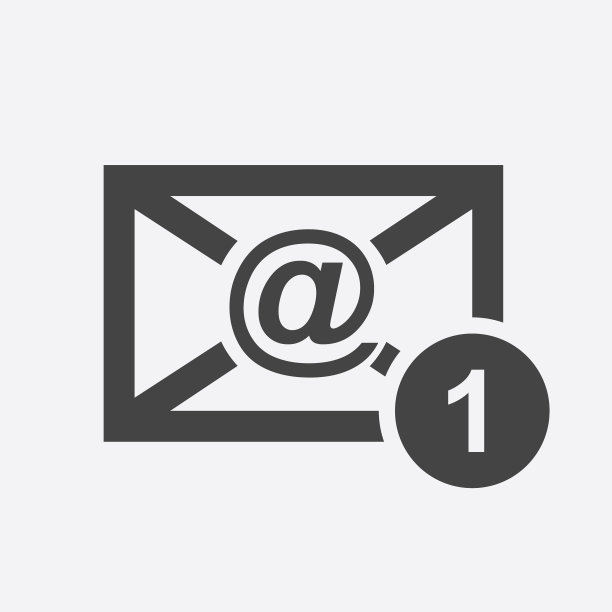 白色背景上的扁平风格邮件信封图片下载