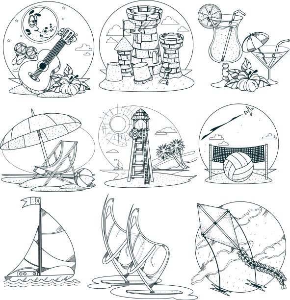 一套以夏季为主题的色彩图片下载